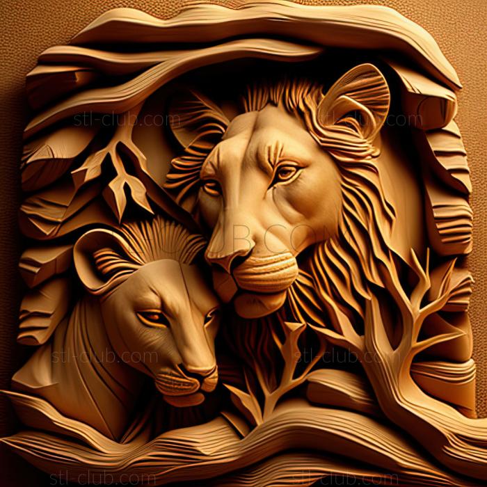 Lion lioness American artist